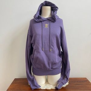 Adidas Purple Gold Zipper Hoodie Sweatshirt Sz S NWT
